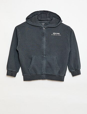 Sweat folgado com capuz e detalhe nas costas em algodão