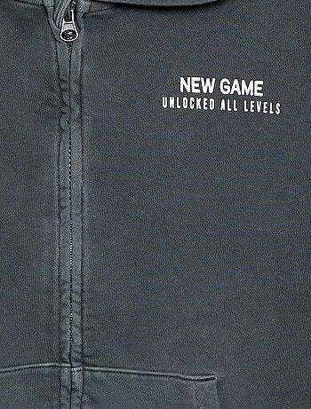 Sweat folgado com capuz e detalhe nas costas em algodão