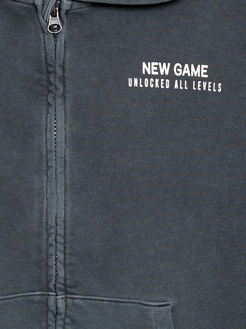 Sweat folgado com capuz e detalhe nas costas em algodão - Kiabi