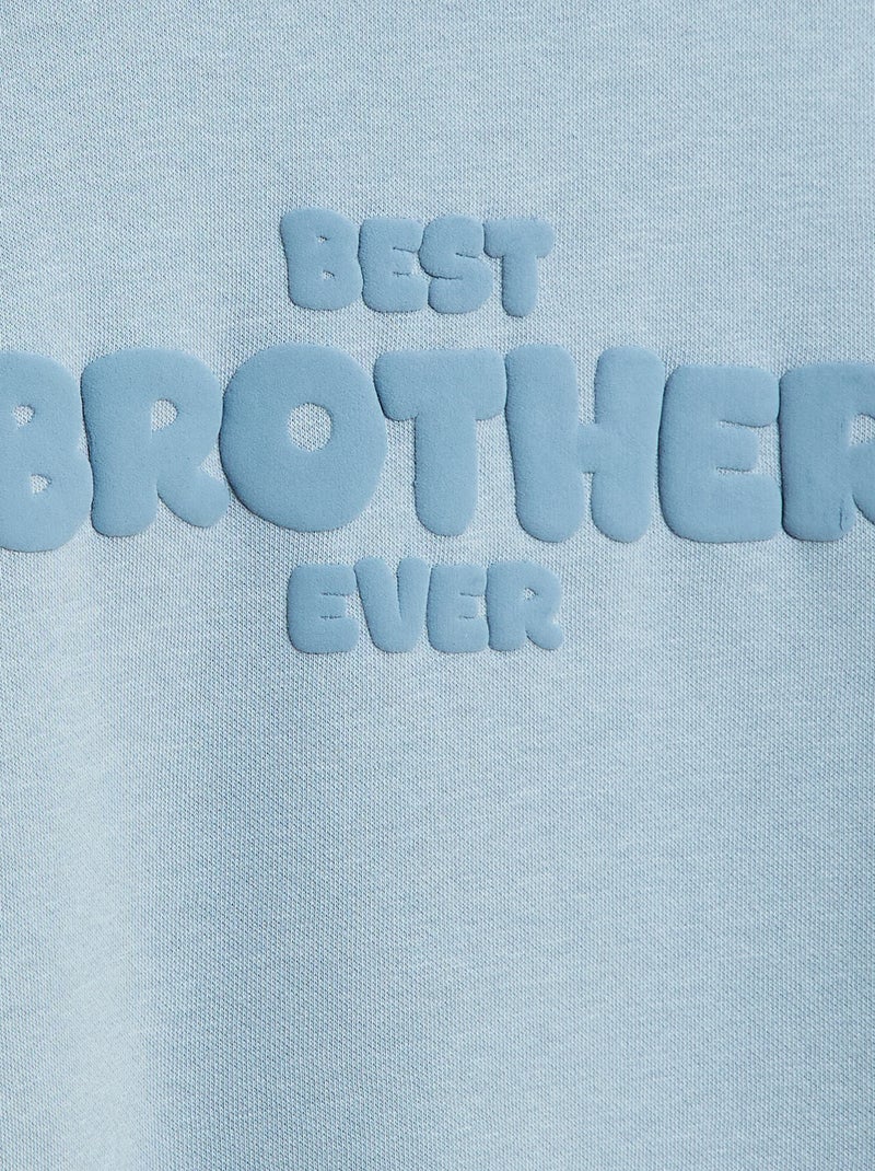 Sweat folgado com motivo "brother" Azul - Kiabi