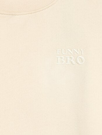Sweat folgado com motivo "brother