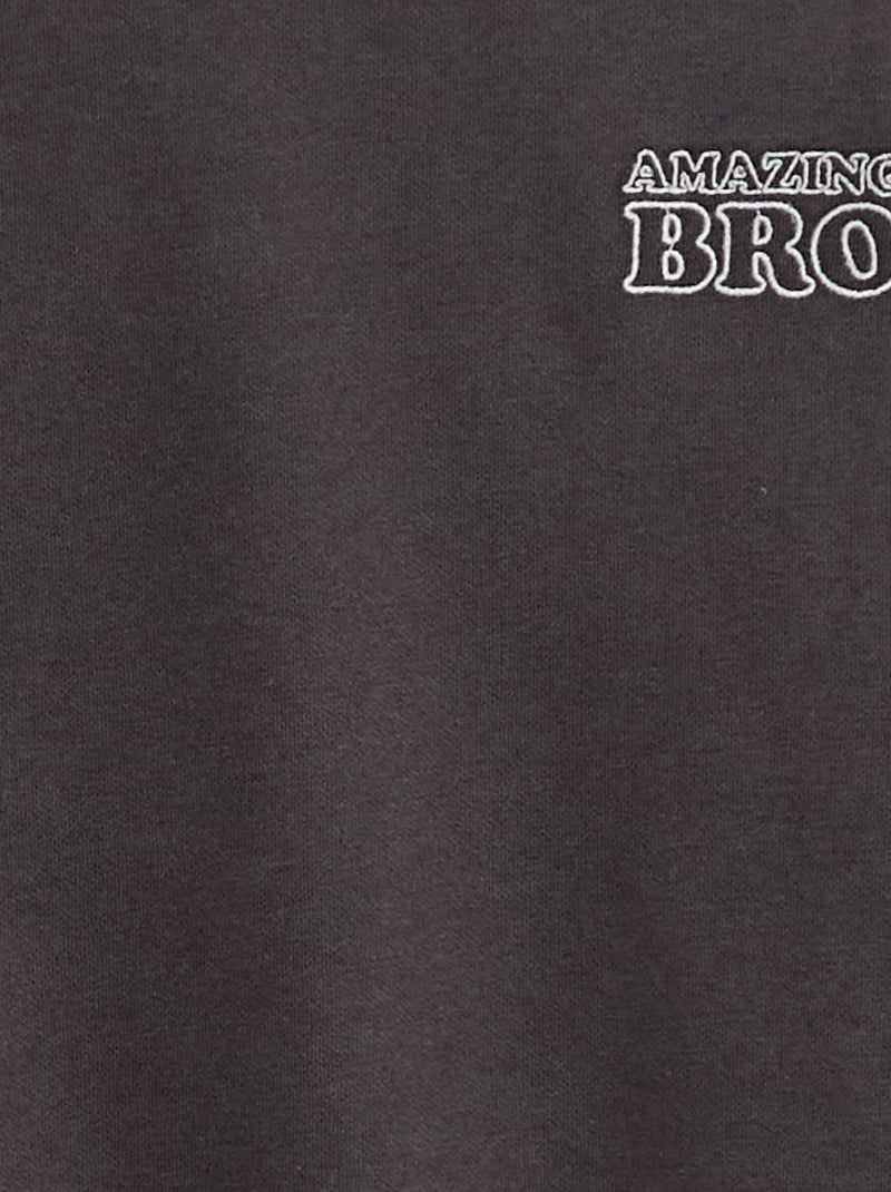 Sweat folgado com motivo "brother" Cinza - Kiabi