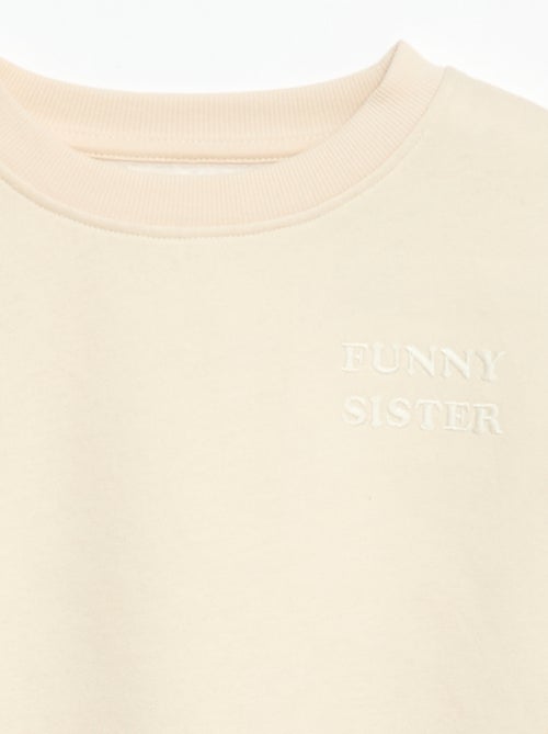 Sweat folgado com motivo sister - Kiabi