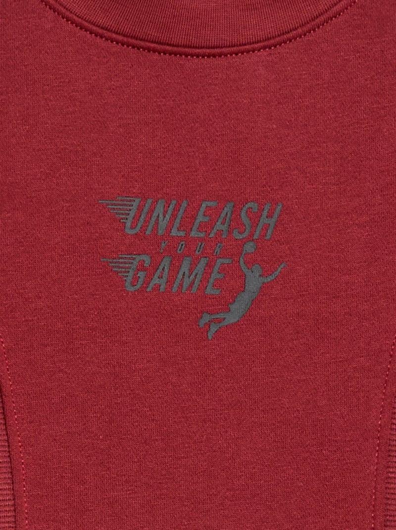 Sweat folgado em moletom Vermelho - Kiabi