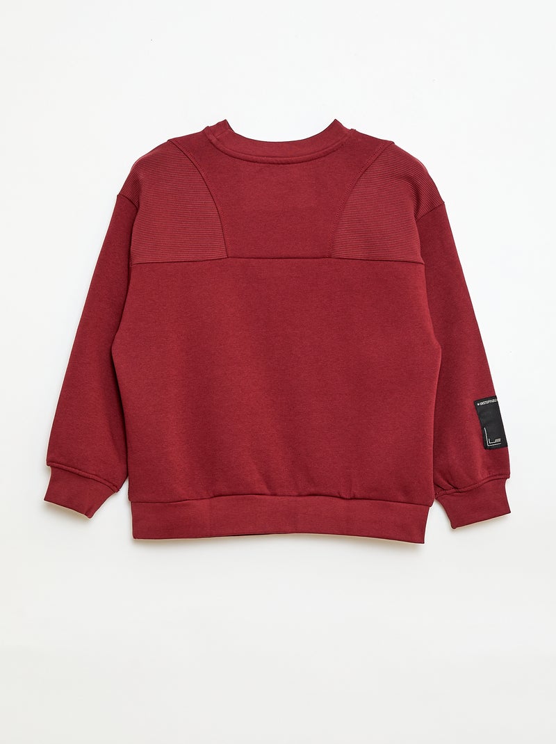 Sweat folgado em moletom Vermelho - Kiabi