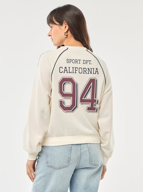 Sweat french terry com faixas contrastantes - Kiabi