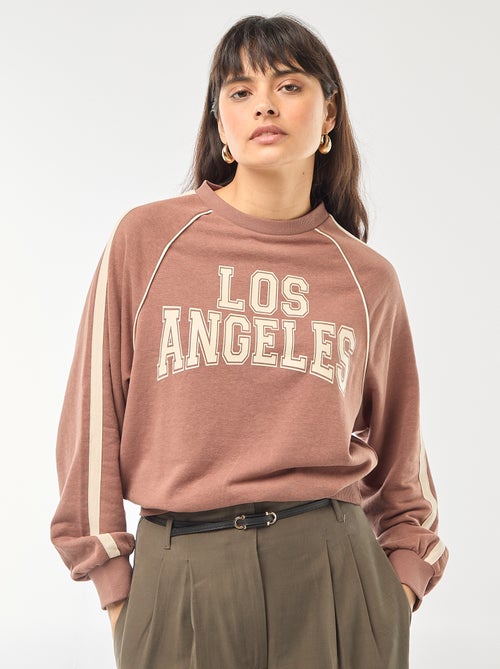 Sweat french terry com faixas contrastantes - Kiabi