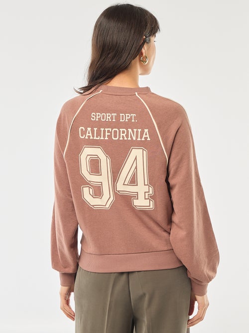 Sweat french terry com faixas contrastantes - Kiabi