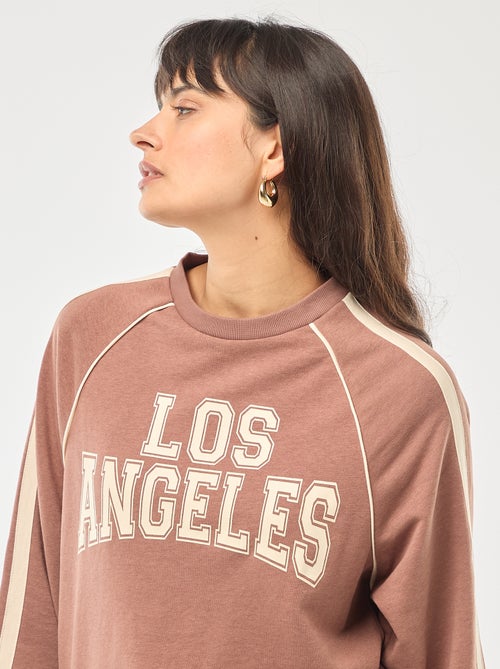 Sweat french terry com faixas contrastantes - Kiabi