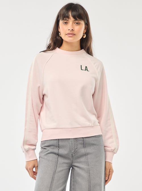 Sweat french terry com faixas contrastantes - Kiabi