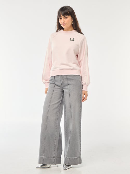 Sweat french terry com faixas contrastantes - Kiabi