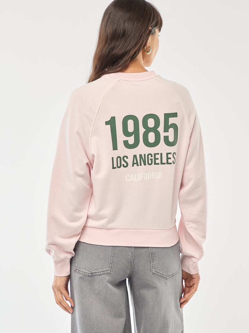 Sweat french terry com faixas contrastantes Rosa - Kiabi