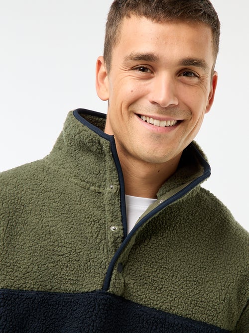 Sweat gola alta com botões de pressão - Kiabi