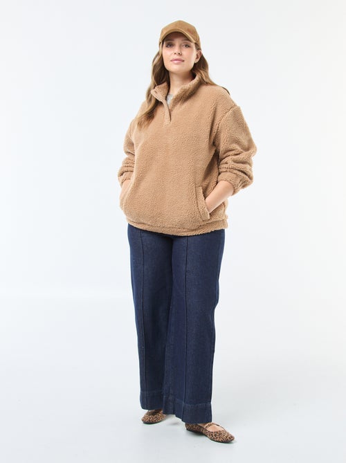 Sweat gola alta com efeito carneirinho - Kiabi