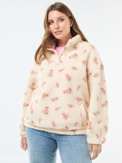 Sweat gola alta com efeito de lã de ovelha - Kiabi