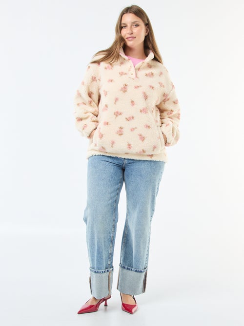 Sweat gola alta com efeito de lã de ovelha - Kiabi