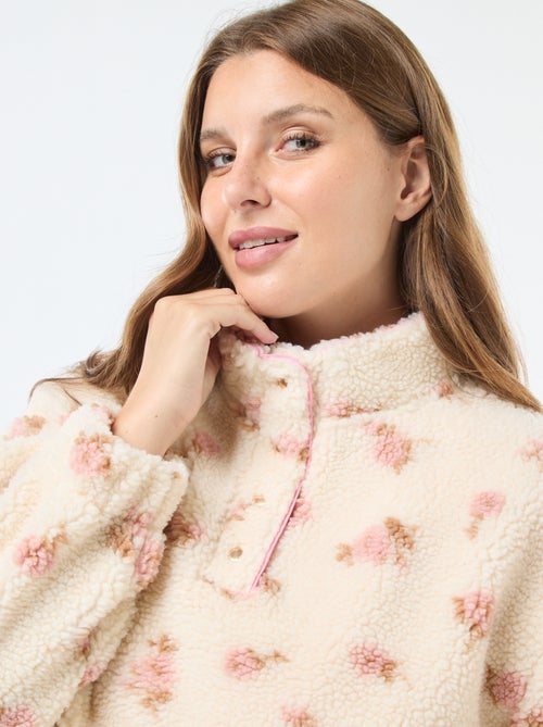 Sweat gola alta com efeito de lã de ovelha - Kiabi