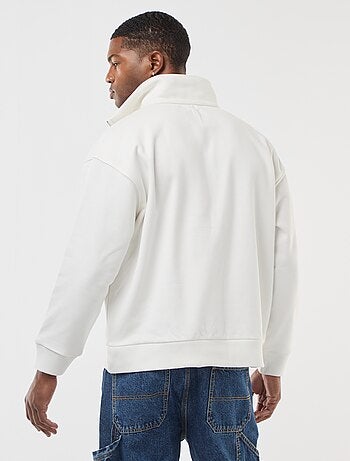 Sweat gola alta com zíper em algodão