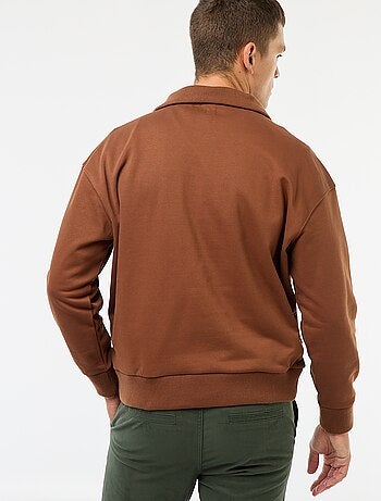 Sweat gola alta com zíper em algodão
