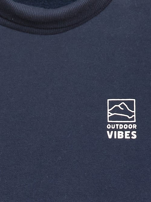 Sweat gola alta folgado em polar - Kiabi