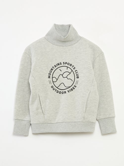 Sweat gola alta folgado em polar - Kiabi