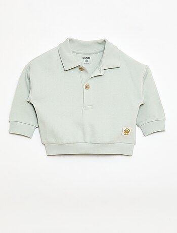 Sweat gola polo às riscas