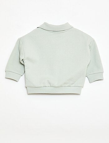 Sweat gola polo às riscas