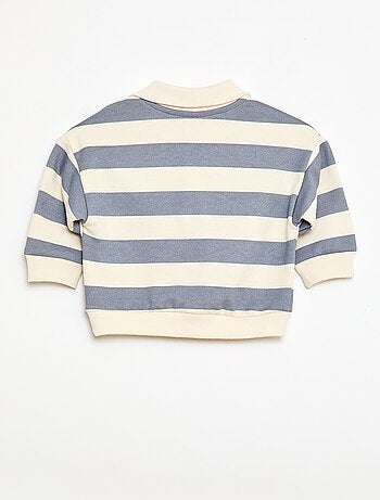 Sweat gola polo às riscas