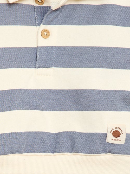 Sweat gola polo às riscas - Kiabi