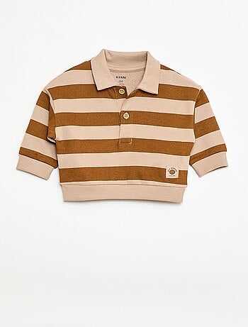 Sweat gola polo às riscas