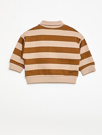 Sweat gola polo às riscas