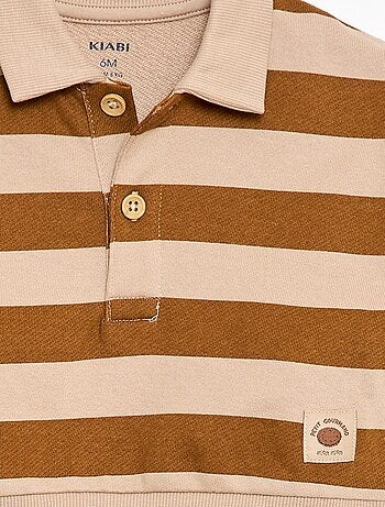 Sweat gola polo às riscas