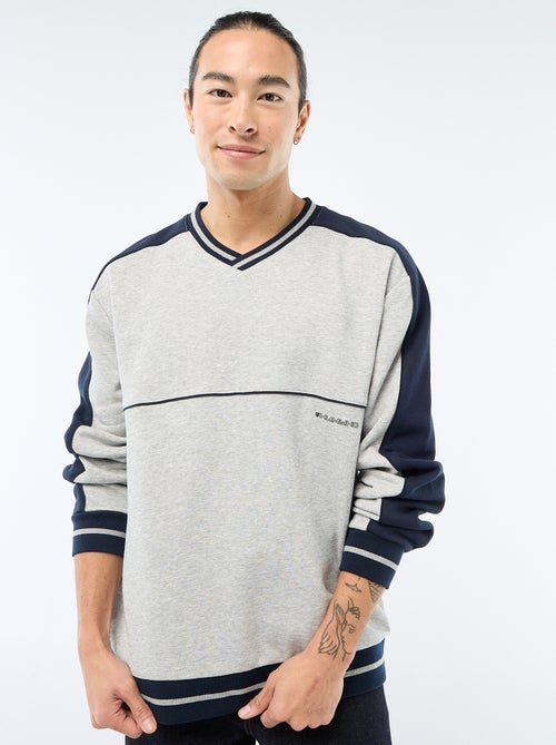 Sweat gola V em french terry - Kiabi