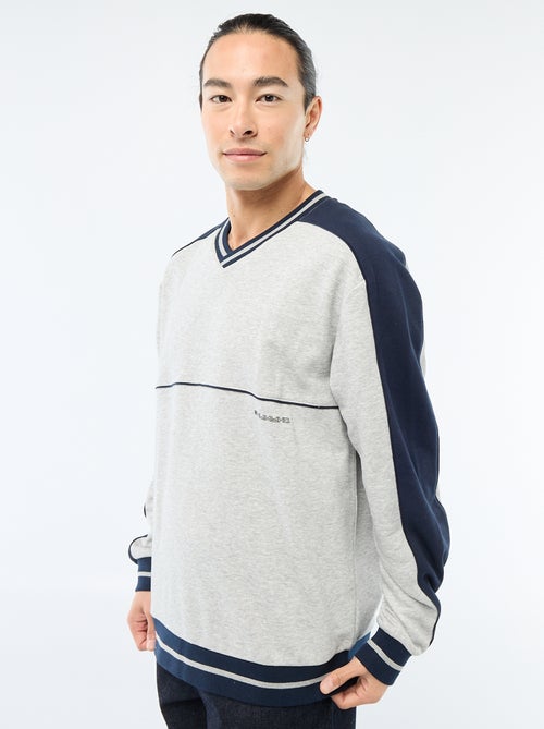 Sweat gola V em french terry - Kiabi