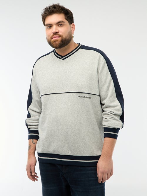 Sweat gola V em French Terry - Kiabi