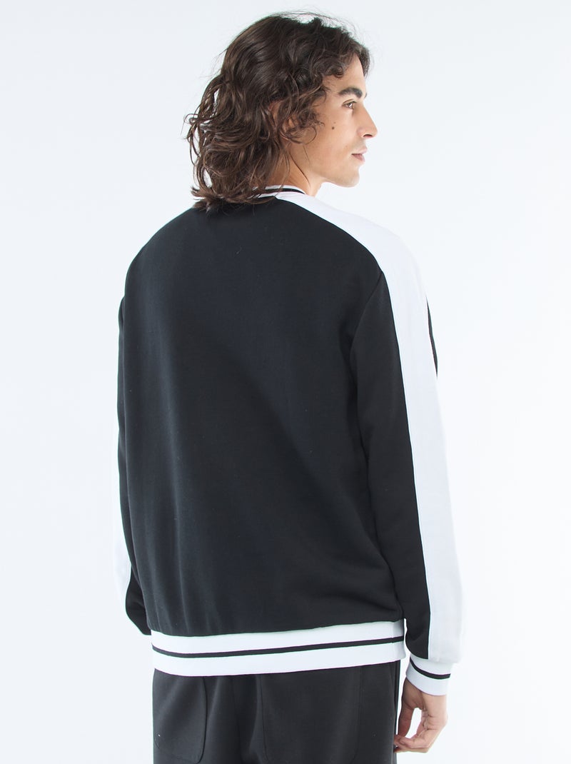 Sweat gola V em french terry Preto - Kiabi