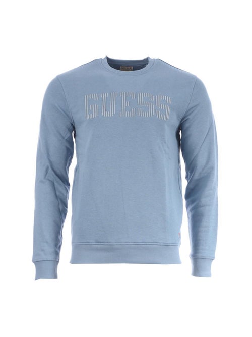 Sweat guess azul para homem em fleece - Kiabi
