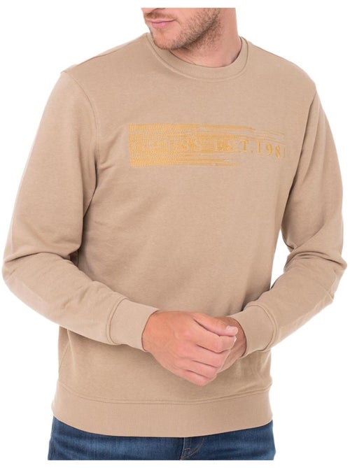 Sweat guess bege bordado para homem - Kiabi