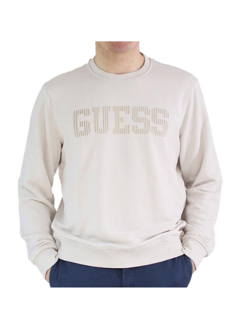 Sweat guess bege para homem com gola redonda em fleece - Kiabi Sweat guess bege para homem com gola redonda em fleece - Kiabi