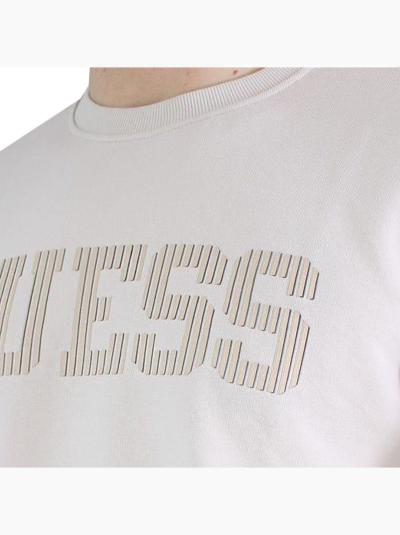 Sweat guess bege para homem com gola redonda em fleece Bege - Kiabi