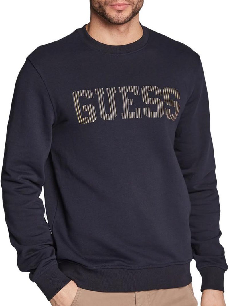 Sweat guess de homem azul-marinho em fleece Azul-marinho - Kiabi