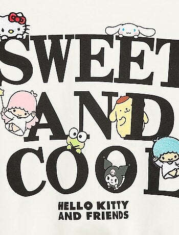 Sweat 'Hello Kitty' com estampados e bordados