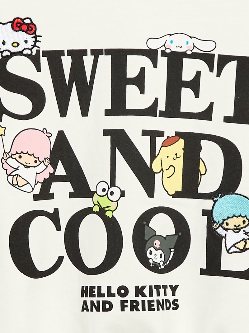 Sweat 'Hello Kitty' com estampados e bordados Branco - Kiabi