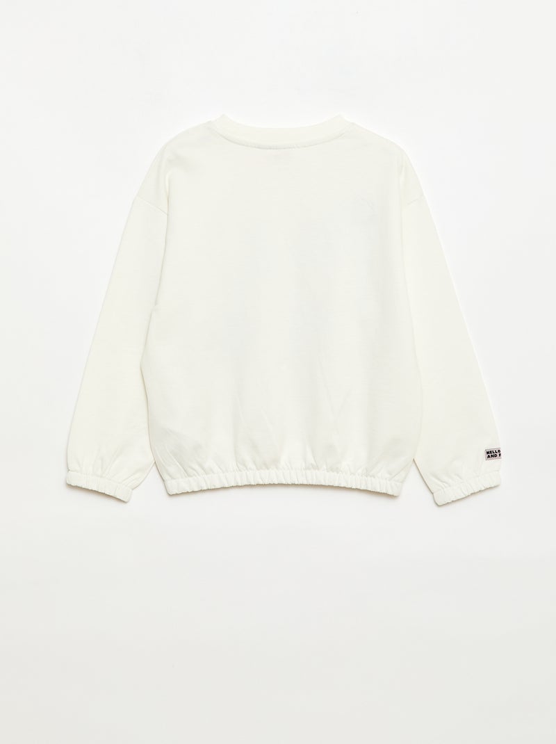 Sweat 'Hello Kitty' com estampados e bordados Branco - Kiabi