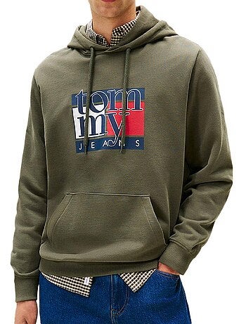 Sweat kaki tommy hilfiger tjm reg rwb flag para homem