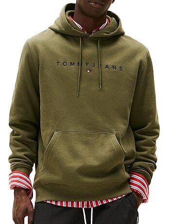 Sweat kaki tommy hilfiger tjm regular linear para homem
