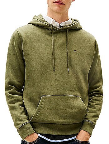 Sweat bege masculino tommy hilfiger tjm reg s flag