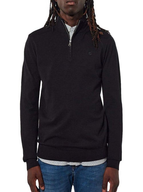 Sweat kaporal vada de homem com meio zíper preto - Kiabi