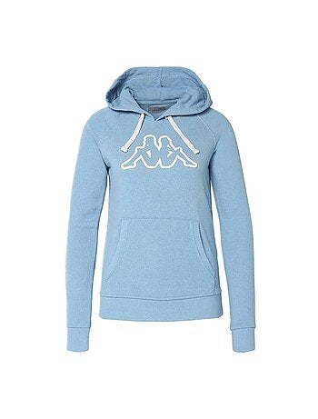 Sweat kappa belle slim azul com capuz para mulher