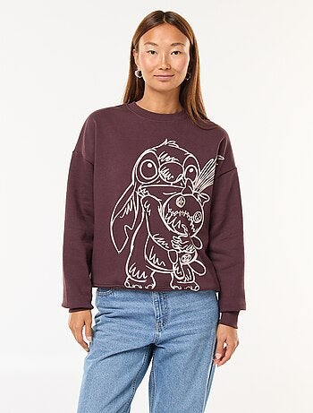 Sweat Largo com Estampa 'Stitch'